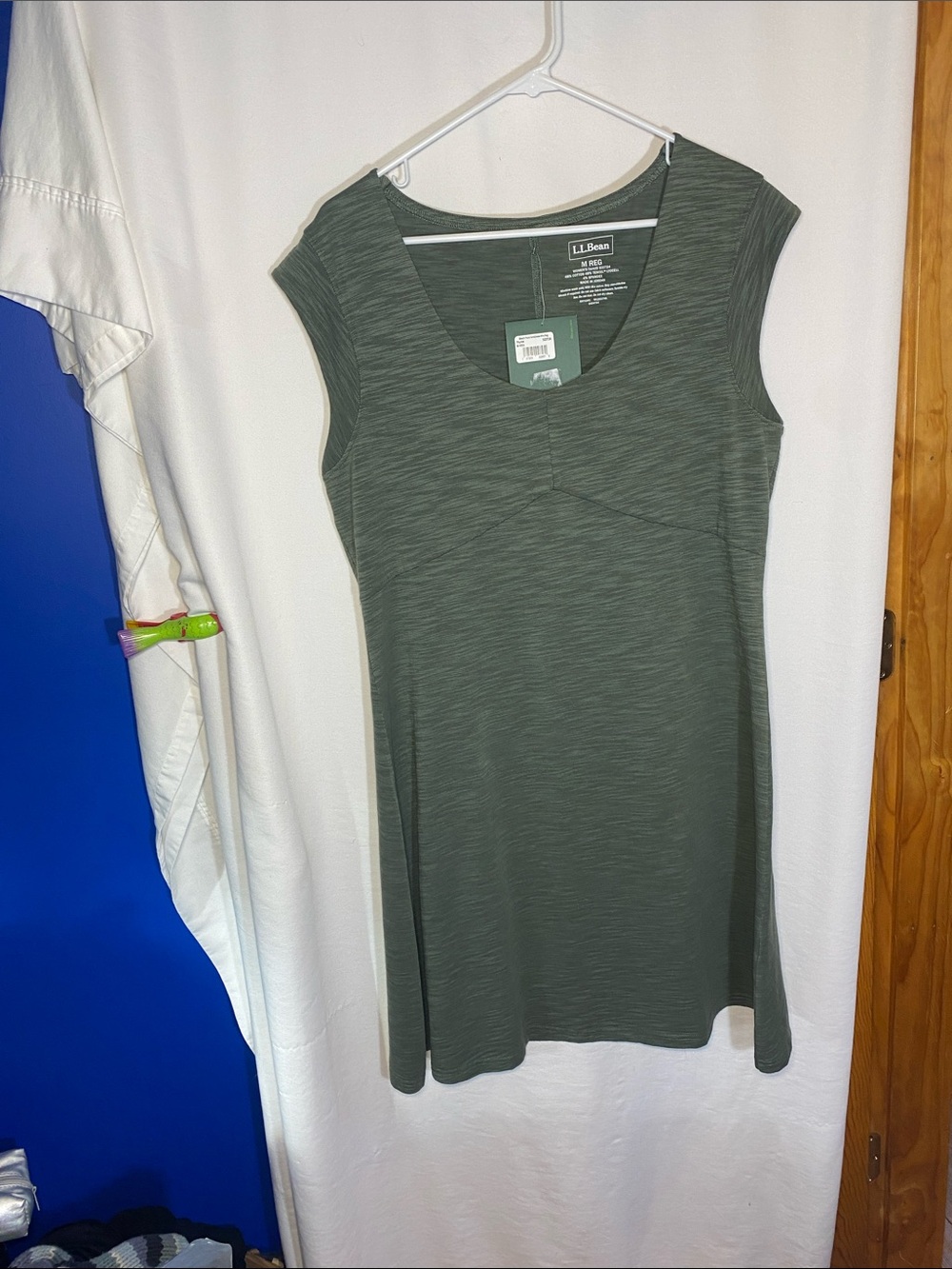 L.L. Bean Beech Point Knit Dress Summer, Size Medium, Thyme Green